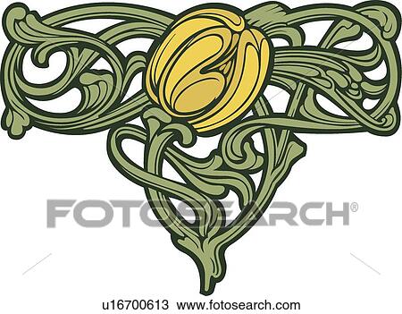 Yellow Flower on Green Vine Background View Large Clip Art Graphic Clipart - Yellow Flower on Green Vine Background. Fotosearch