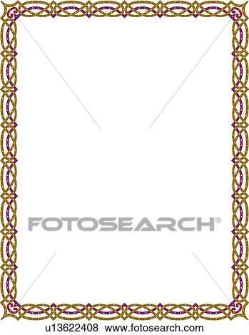 Yellow, purple, and gold swag arabesque Border View Large Clip Art Graphic Clip Art - Yellow, purple, and gold swag arabesque Border. Fotosearch