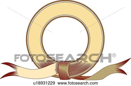 Yellow, red and green round ribbon Frame View Large Clip Art Graphic Clip Art - Yellow, red and green round ribbon Frame. Fotosearch