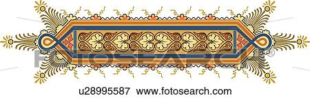 Yellow, teal and coral leaf and flower rectangle Design Ornament View Large Clip Art Graphic Clip Art - Yellow, teal and coral leaf and flower rectangle Design Ornament. Fotosearch