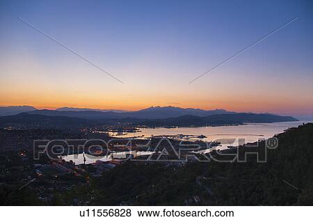 Stock Photo - Aerial view of La Spezia and harbor. Fotosearch