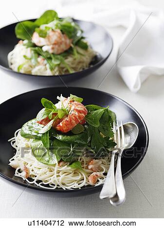 Bowls of marron salad with pasta View Large Photo Image Stock Image - Bowls of marron salad with pasta. Fotosearch