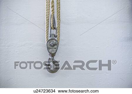 Close up of rope and hook View Large Photo Image Picture - Close up of rope and hook. Fotosearch