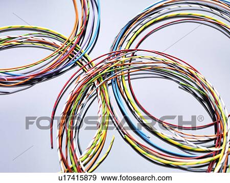 Stock Photo - Colorful cables used in electrical and computer communications. Fotosearch