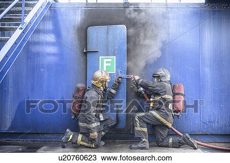 Firefighters in simulation training View Large Photo Image Stock Image - Firefighters in simulation training. Fotosearch