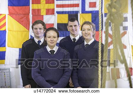 Nautical students by signal flags View Large Photo Image Picture - Nautical students by signal flags. Fotosearch