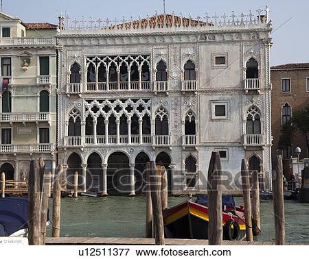 Stock Photo - Ornate building on Venice canal. Fotosearch