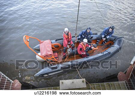 Rescue boat training by ship View Large Photo Image Stock Photo - Rescue boat training by ship. Fotosearch