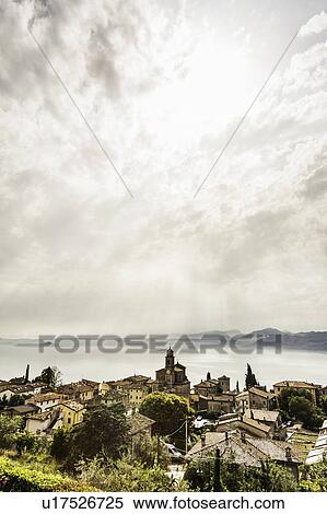Stock Photography - Rooftops of coastal village. Fotosearch