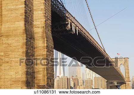 Brooklyn Bridge and Manhattan in distance View Large Photo Image Stock Image - Brooklyn Bridge and Manhattan in distance. Fotosearch