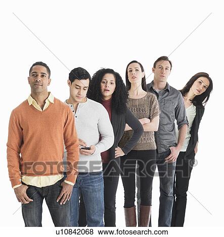 Stock Photo - Group of people waiting in line. Fotosearch