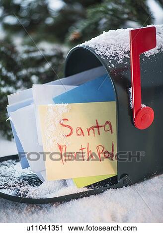 Letter to Santa Claus in mailbox View Large Photo Image Stock Image - Letter to Santa Claus in mailbox. Fotosearch