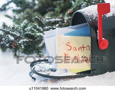 Letter to Santa Claus in mailbox View Large Photo Image Stock Image - Letter to Santa Claus in mailbox. Fotosearch