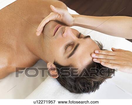 Man receiving massage in spa View Large Photo Image Stock Photo - Man receiving massage in spa. Fotosearch