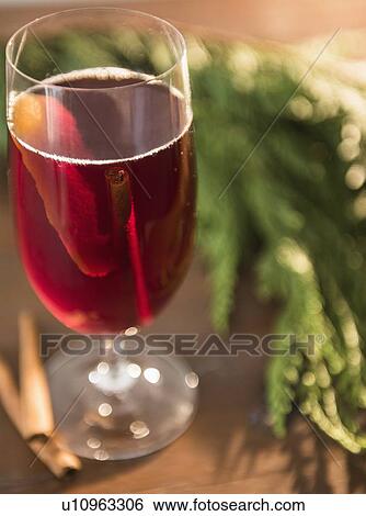 Stock Photograph - Mulled wine in glass. Fotosearch