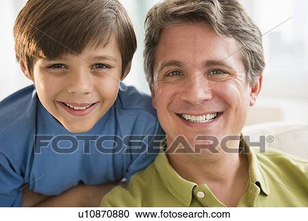 Portrait of father and son (8-9) View Large Photo Image Stock Image - Portrait of father and son (8-9) . Fotosearch