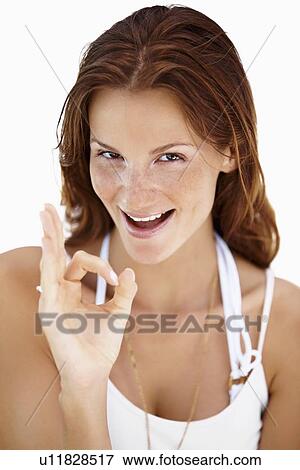 Portrait of gesturing woman View Large Photo Image Stock Photo - Portrait of gesturing woman. Fotosearch
