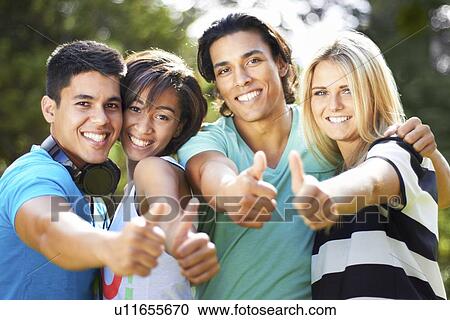 Portrait of group of friends gesturing View Large Photo Image Stock Image - Portrait of group of friends gesturing. Fotosearch