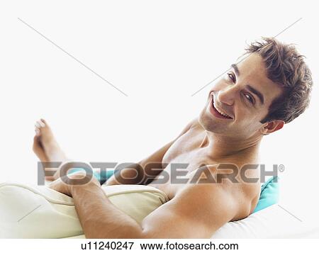 Portrait of man relaxing View Large Photo Image Stock Photo - Portrait of man relaxing. Fotosearch