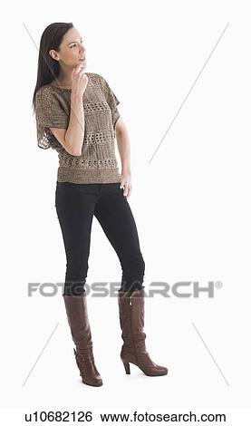 Stock Photograph - Portrait of mid adult woman. Fotosearch