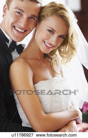 Portrait of newly wed couple View Large Photo Image Stock Photo - Portrait of newly wed couple. Fotosearch