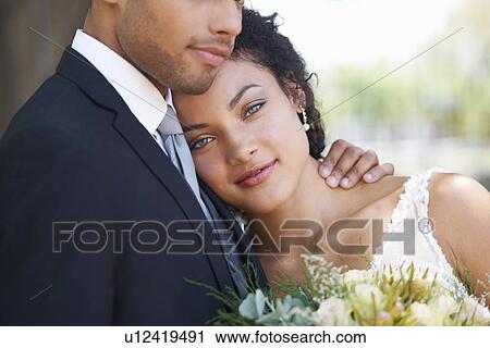 Portrait of newlywed couple View Large Photo Image Stock Image - Portrait of newlywed couple. Fotosearch