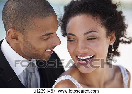 Portrait of newlywed couple View Large Photo Image Stock Photo - Portrait of newlywed couple. Fotosearch
