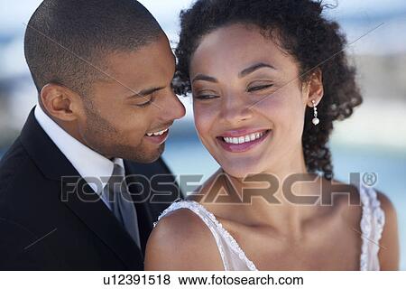 Portrait of newlywed couple View Large Photo Image Stock Photo - Portrait of newlywed couple. Fotosearch