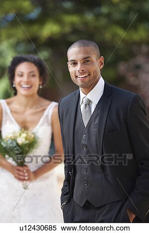 Stock Photography - Portrait of newlywed couple. Fotosearch