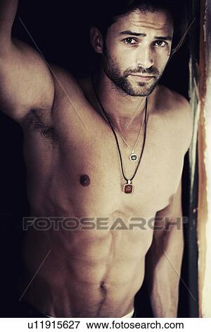 Portrait of shirtless man View Large Photo Image Stock Photo - Portrait of shirtless man. Fotosearch