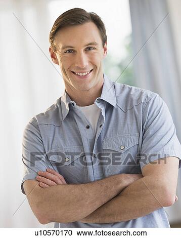 Stock Image - Portrait of young man. Fotosearch