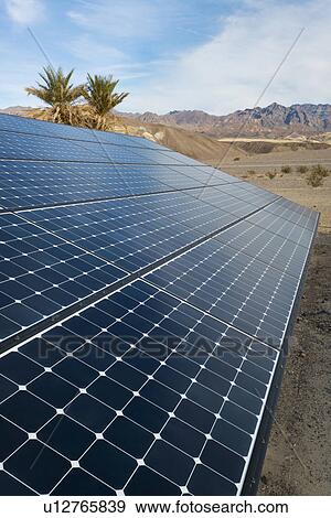 Solar panels on desert View Large Photo Image Stock Photo - Solar panels on desert. Fotosearch