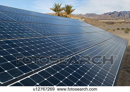 Solar panels on desert View Large Photo Image Stock Photo - Solar panels on desert. Fotosearch
