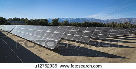Solar panels on desert View Large Photo Image Stock Photograph - Solar panels on desert. Fotosearch