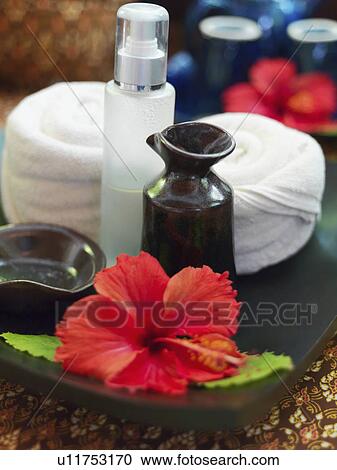 Stock Image - Spa products. Fotosearch