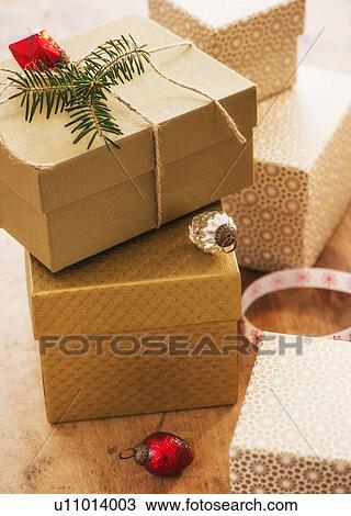 Stack of christmas gifts View Large Photo Image Stock Image - Stack of christmas gifts. Fotosearch