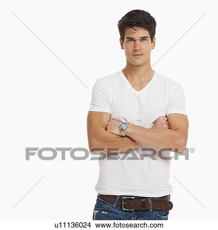 Studio portrait of handsome man View Large Photo Image Picture - Studio portrait of handsome man. Fotosearch