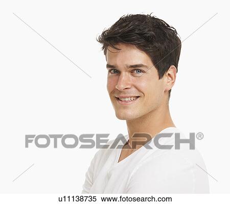 Studio portrait of handsome man View Large Photo Image Stock Photography - Studio portrait of handsome man. Fotosearch