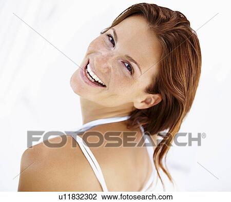 Studio portrait of pretty woman View Large Photo Image Stock Image - Studio portrait of pretty woman. Fotosearch