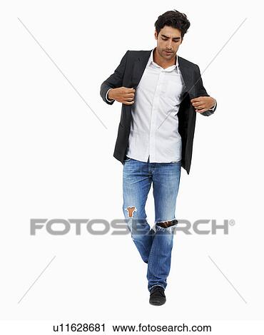 Stock Image - Studio portrait of stylish man. Fotosearch