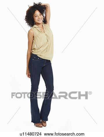 Studio portrait of young woman View Large Photo Image Picture - Studio portrait of young woman. Fotosearch