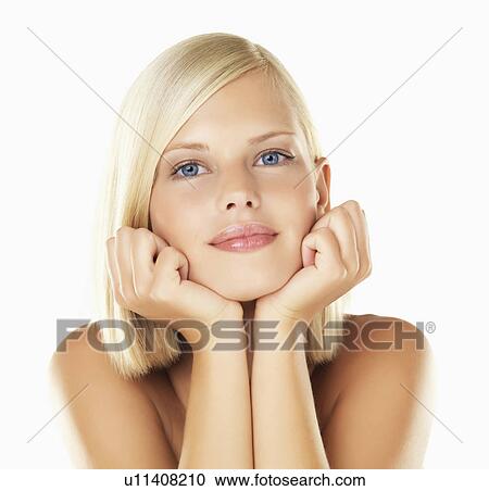 Studio portrait of young woman View Large Photo Image Stock Image - Studio portrait of young woman. Fotosearch