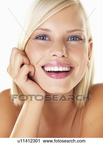 Studio portrait of young woman View Large Photo Image Stock Image - Studio portrait of young woman. Fotosearch