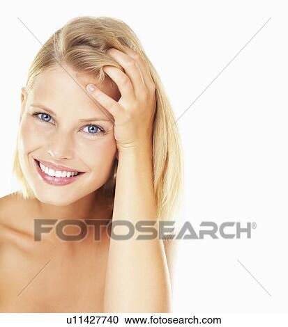 Studio portrait of young woman View Large Photo Image Stock Image - Studio portrait of young woman. Fotosearch