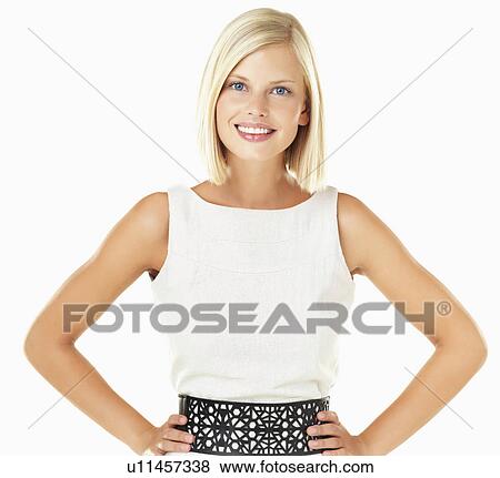 Studio portrait of young woman View Large Photo Image Stock Photo - Studio portrait of young woman. Fotosearch