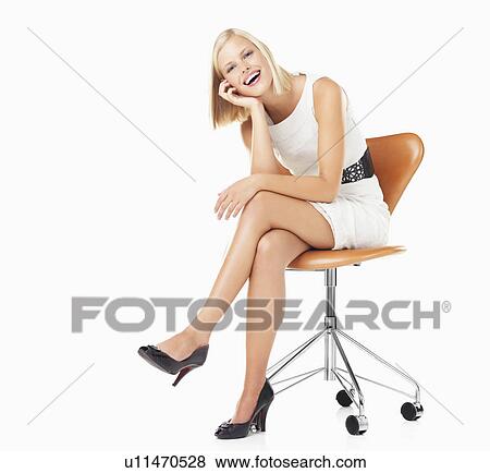 Stock Photo - Studio portrait of young woman. Fotosearch