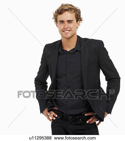 Stock Photo - Studio Shot, Portrait of young man . Fotosearch