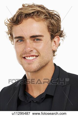 Studio Shot, Portrait of young man View Large Photo Image Stock Photo - Studio Shot, Portrait of young man. Fotosearch