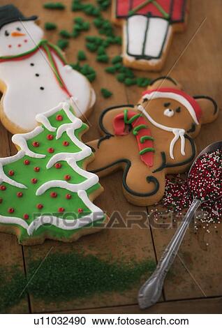 Stock Image - Various christmas cookies. Fotosearch