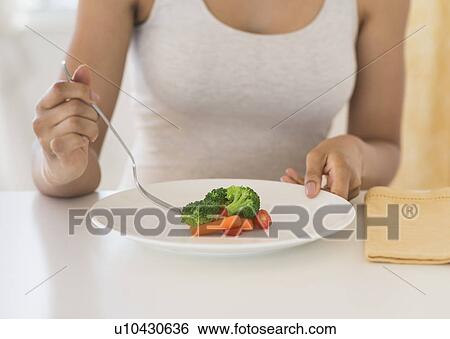 Woman eating vegetables View Large Photo Image Stock Photograph - Woman eating vegetables. Fotosearch